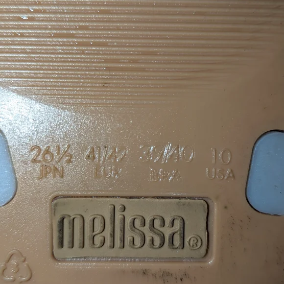 Melissa Essential Chic thong / flip flop sandal, beige, size 10 - Picture 8 of 8